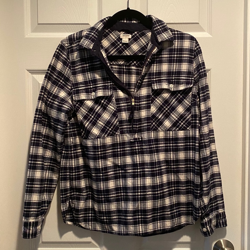 J. Crew Quarter Zip Flannel